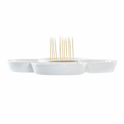 Tablett für Snacks DKD Home Decor natürlich Blau Steingut 25 x 25 x 10 cm Mediterraner