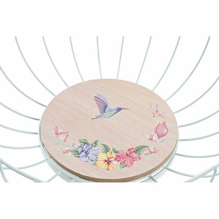 Obstschale DKD Home Decor 28 x 28 x 11 cm Metall Bunt Holz MDF (2 Stück)