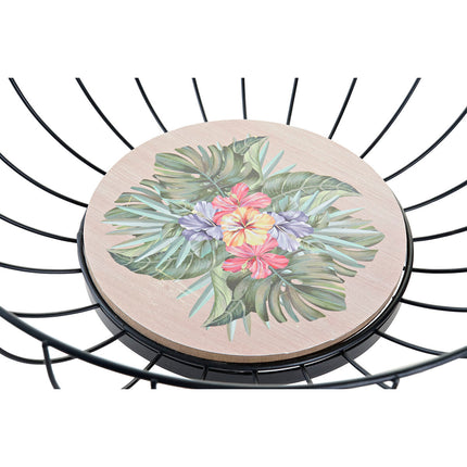 Obstschale DKD Home Decor 28 x 28 x 11 cm Metall Bunt Holz MDF (2 Stück)