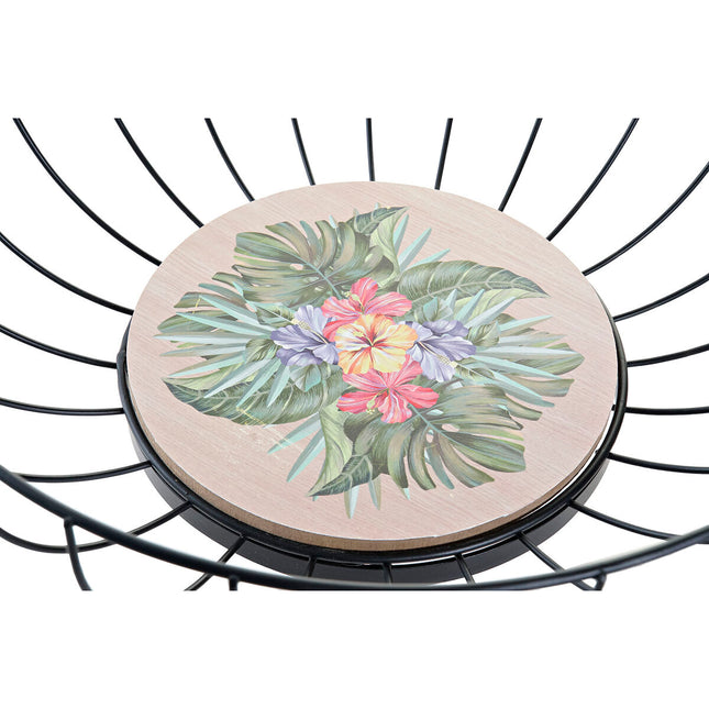 Obstschale DKD Home Decor 28 x 28 x 11 cm Metall Bunt Holz MDF (2 Stück)