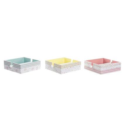 Serviettenring DKD Home Decor Vichy Sweet 22 x 18 x 6 cm Metall Holz MDF