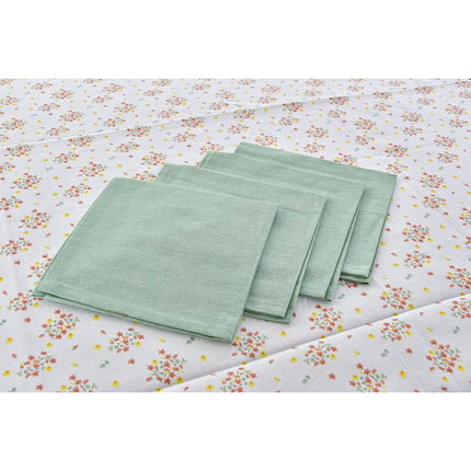 Tischwäsche-Set DKD Home Decor Blomster 150 x 150 x 0,5 cm grün