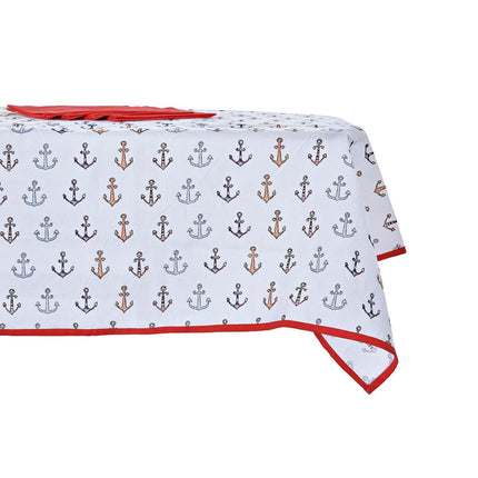Tischwäsche-Set DKD Home Decor 150 x 150 x 0,5 cm Rot Blau Weiß (2 Stück)