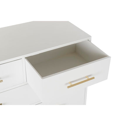 Kommode DKD Home Decor natürlich Metall Weiß Creme Paulonia-Holz (80 x 34 x 84 cm)