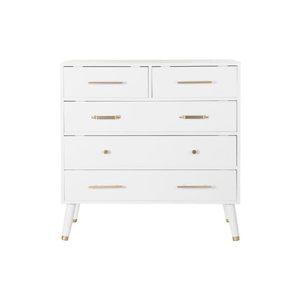 Kommode DKD Home Decor natürlich Metall Weiß Creme Paulonia-Holz (80 x 34 x 84 cm)