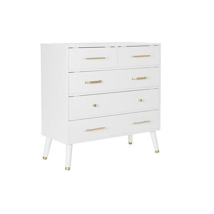 Kommode DKD Home Decor natürlich Metall Weiß Creme Paulonia-Holz (80 x 34 x 84 cm)