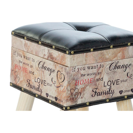 Barhocker DKD Home Decor   Rot Schwarz Beige Holz Braun PU (70 x 40 x 44 cm)
