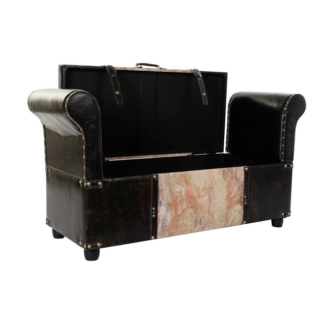Barhocker DKD Home Decor   Rot Schwarz Beige Braun PU Holz MDF (113 x 40 x 61 cm)