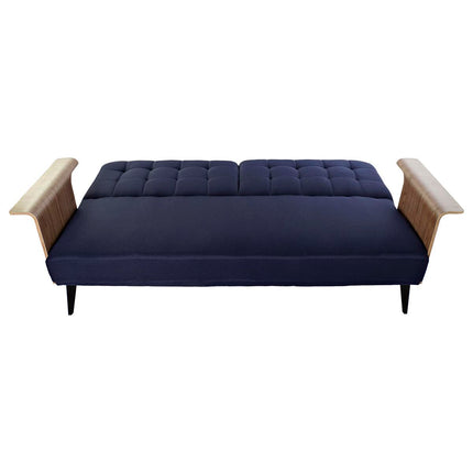 Schlafsofa DKD Home Decor 203 x 87 x 81 cm Schwarz Blau Metall Braun