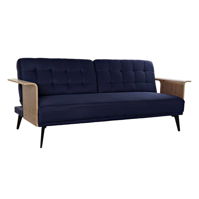 Schlafsofa DKD Home Decor 203 x 87 x 81 cm Schwarz Blau Metall Braun