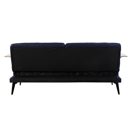 Schlafsofa DKD Home Decor 203 x 87 x 81 cm Schwarz Blau Metall Braun