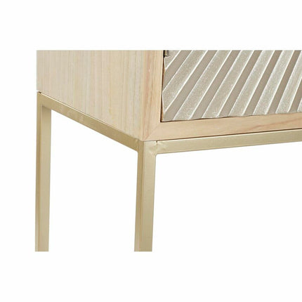 Schrank DKD Home Decor   90 x 40 x 170 cm Tanne natürlich Gold Metall Holz MDF