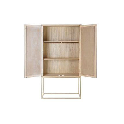 Schrank DKD Home Decor   90 x 40 x 170 cm Tanne natürlich Gold Metall Holz MDF