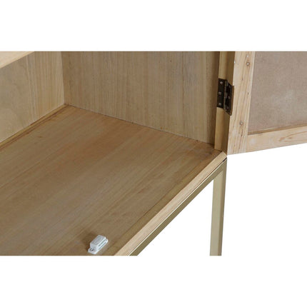 Schrank DKD Home Decor   90 x 40 x 170 cm Tanne natürlich Gold Metall Holz MDF