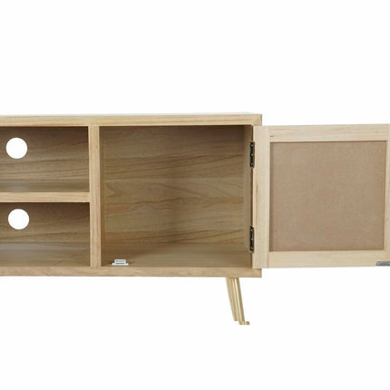 TV-Möbel DKD Home Decor 130 x 40 x 60 cm Tanne natürlich Gold Metall Holz MDF