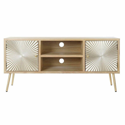 TV-Möbel DKD Home Decor 130 x 40 x 60 cm Tanne natürlich Gold Metall Holz MDF