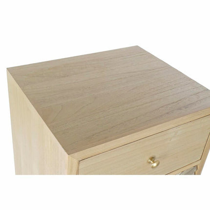 Schubladenschrank DKD Home Decor Tanne natürlich Gold Metall Moderne Holz MDF (45 x 38 x 117 cm)