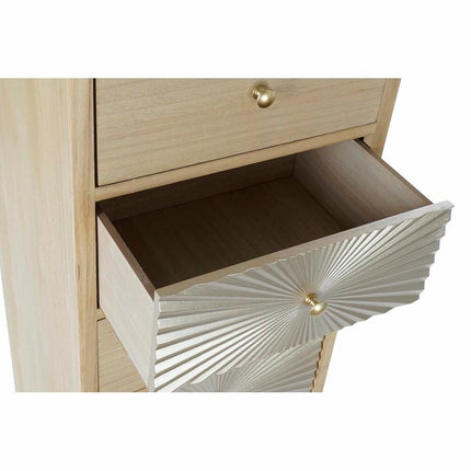Schubladenschrank DKD Home Decor Tanne natürlich Gold Metall Moderne Holz MDF (45 x 38 x 117 cm)