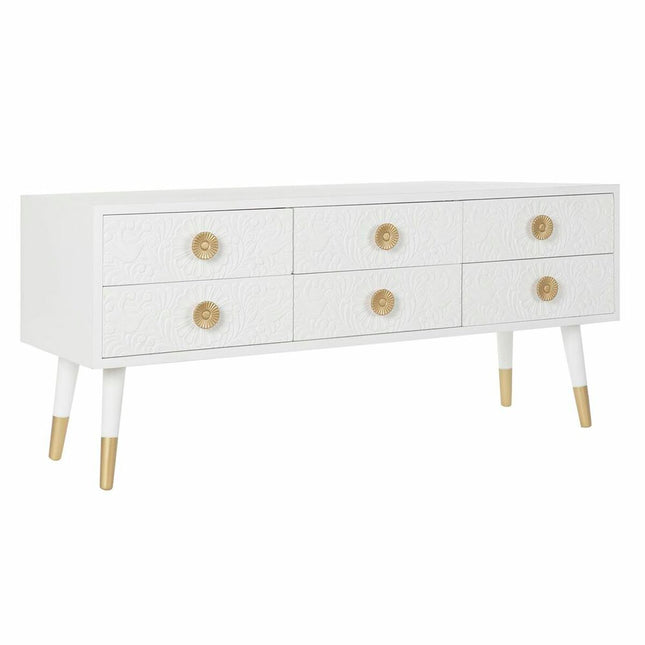TV-Möbel DKD Home Decor Weiß Tanne Gold Holz MDF (120 x 42 x 54 cm)