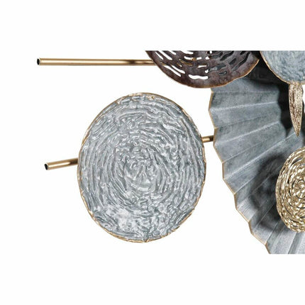 Wanddekoration DKD Home Decor Blau 91 x 5,7 x 49 cm Grau Gold Kreise