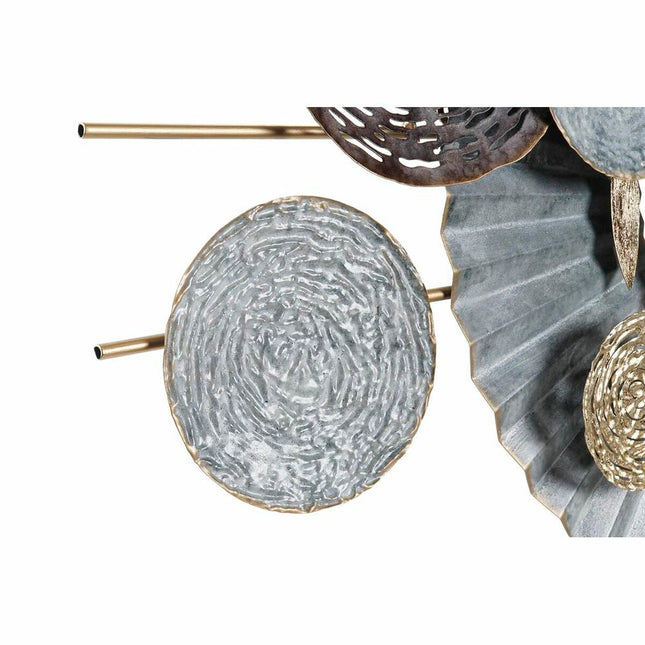 Wanddekoration DKD Home Decor Blau 91 x 5,7 x 49 cm Grau Gold Kreise