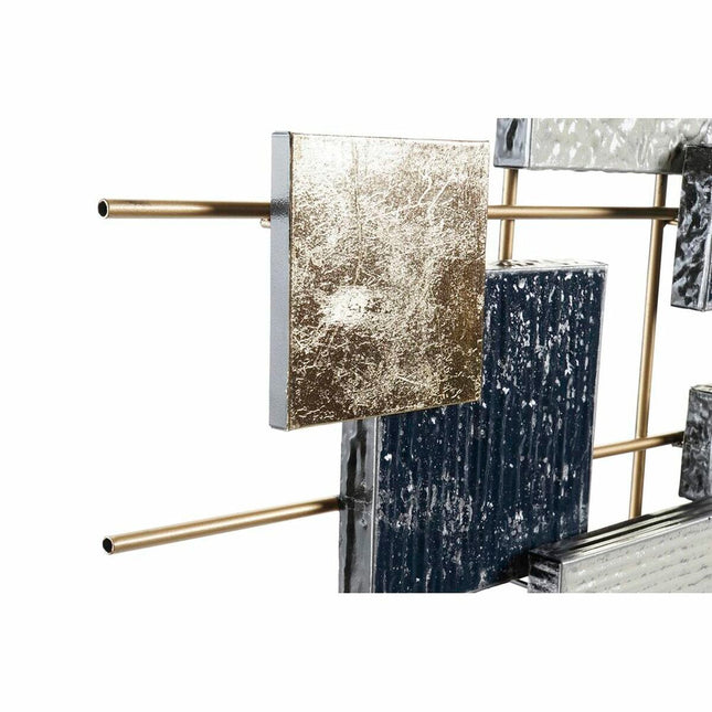 Wanddekoration DKD Home Decor abstrakt Blau Gold Metall Weiß Moderne (110 x 6,4 x 68 cm)