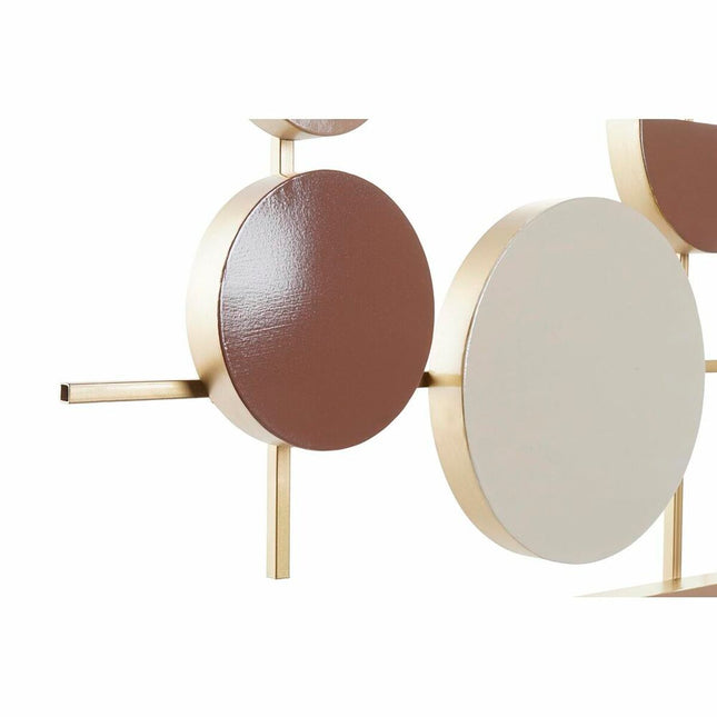 Wanddekoration DKD Home Decor Scandi Gold Metall Weiß Hellrosa Moderne (110 x 6,4 x 49 cm)