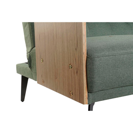 Schlafsofa DKD Home Decor 203 x 87 x 81 cm Schwarz Metall Braun grün