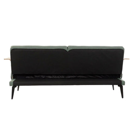 Schlafsofa DKD Home Decor 203 x 87 x 81 cm Schwarz Metall Braun grün