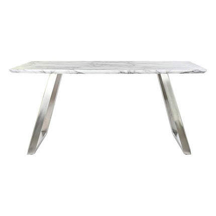 Esstisch DKD Home Decor Stahl Weiß Holz MDF (160 x 90 x 76 cm)