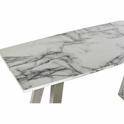 Konsole DKD Home Decor Silberfarben MDF Stahl Weiß Moderne (120 x 40 x 76 cm)