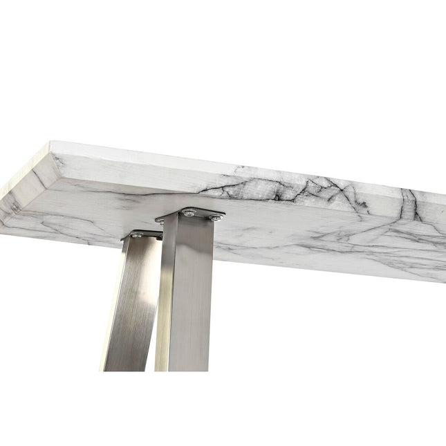 Konsole DKD Home Decor Silberfarben MDF Stahl Weiß Moderne (120 x 40 x 76 cm)