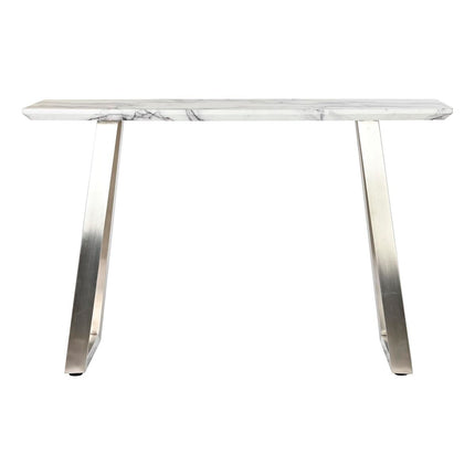 Konsole DKD Home Decor Silberfarben MDF Stahl Weiß Moderne (120 x 40 x 76 cm)
