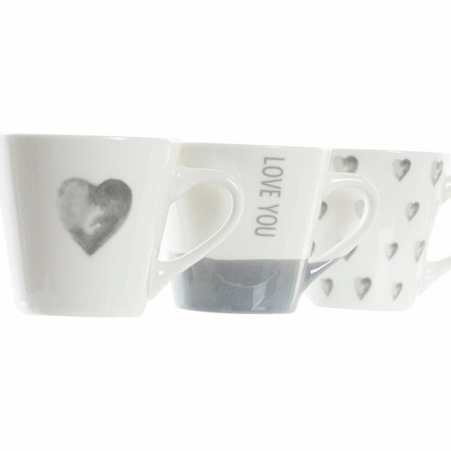 Satz von Kaffeetassen DKD Home Decor Porzellan Grau 90 ml