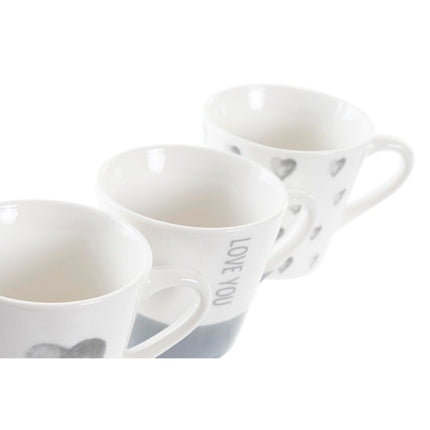 Satz von Kaffeetassen DKD Home Decor Porzellan Grau 90 ml