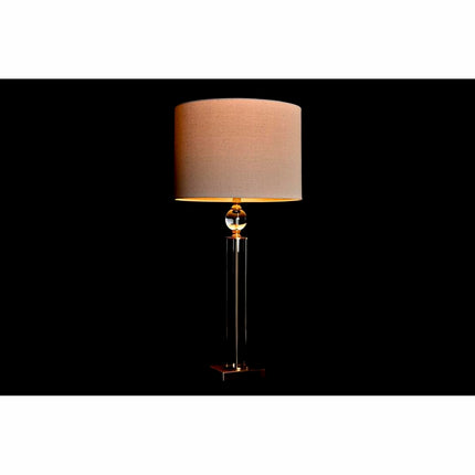 Tischlampe DKD Home Decor Kristall Beige Gold Metall Durchsichtig 41 x 41 x 80 cm 220 V 50 W