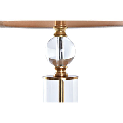 Tischlampe DKD Home Decor Kristall Beige Gold Metall Durchsichtig 41 x 41 x 80 cm 220 V 50 W