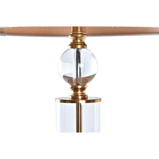 Tischlampe DKD Home Decor Kristall Beige Gold Metall Durchsichtig 41 x 41 x 80 cm 220 V 50 W