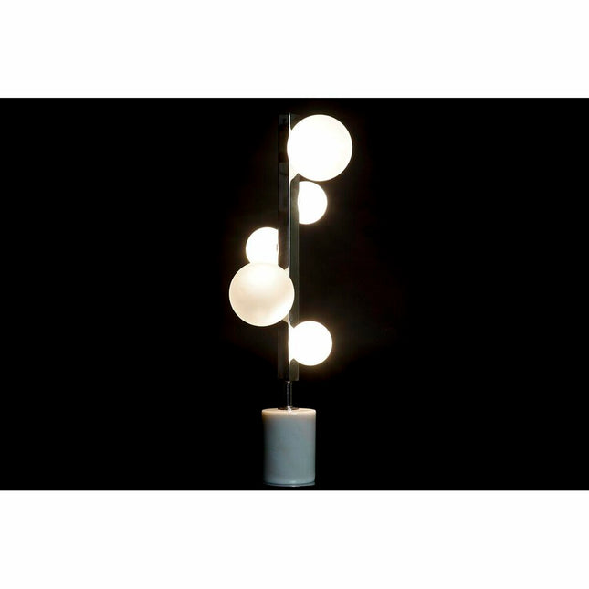 Tischlampe DKD Home Decor Silberfarben Weiß 220 V Moderne (15 x 15 x 68 cm)