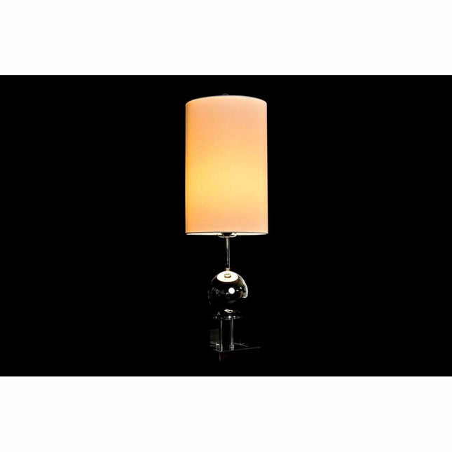Tischlampe DKD Home Decor Kristall Silberfarben Metall Weiß 25 x 25 x 78 cm 220 V 50 W