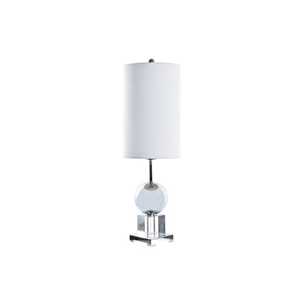 Tischlampe DKD Home Decor Kristall Silberfarben Metall Weiß 25 x 25 x 78 cm 220 V 50 W