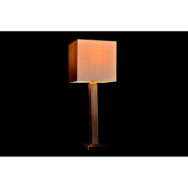 Tischlampe DKD Home Decor 28 x 28 x 76 cm Kristall Beige Gold Metall 220 V 50 W