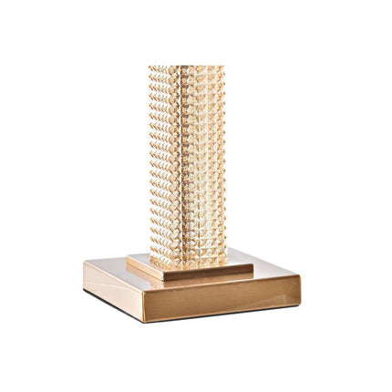 Tischlampe DKD Home Decor 28 x 28 x 76 cm Kristall Beige Gold Metall 220 V 50 W