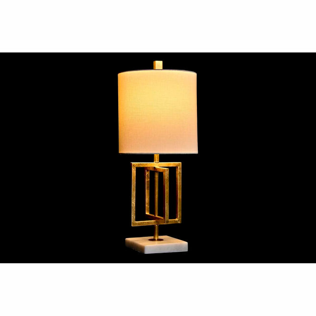 Tischlampe DKD Home Decor Gold Metall Weiß 220 V 50 W 25 x 25 x 60 cm