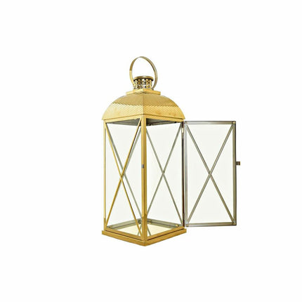 Laternen DKD Home Decor Kristall Gold Metall 23 x 23 x 60 cm