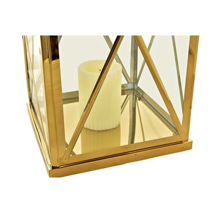 Laternen DKD Home Decor Kristall Gold Metall 23 x 23 x 60 cm