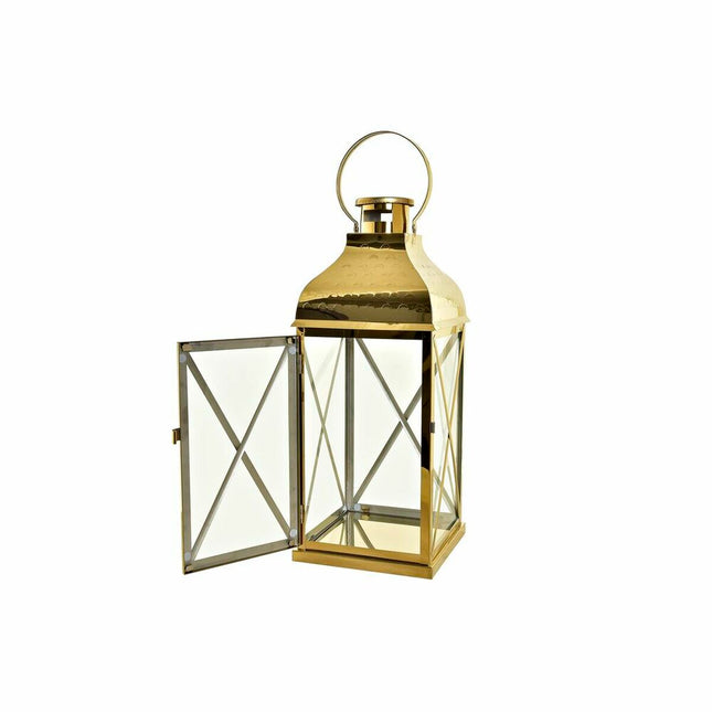 Laternen DKD Home Decor Kristall Gold Metall 19 x 19 x 47 cm