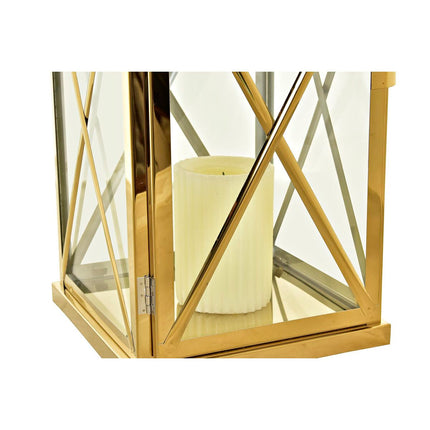 Laternen DKD Home Decor Kristall Gold Metall 19 x 19 x 47 cm