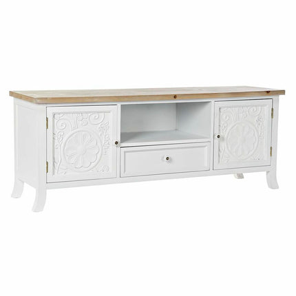 TV-Möbel DKD Home Decor 141 x 40 x 54 cm Tanne natürlich Metall Weiß 30 x 40 cm Holz MDF