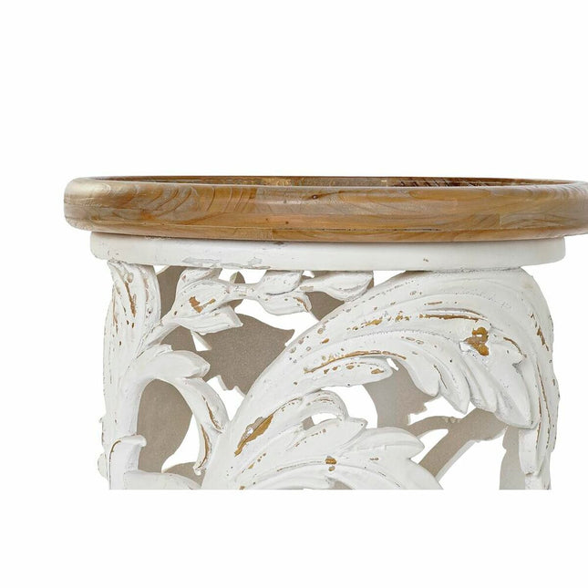 Beistelltisch DKD Home Decor Tanne natürlich MDF Weiß Orientalisch (43 x 43 x 57 cm)